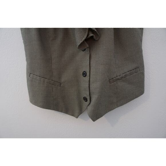 Ruffled Houndstooth Chaps Button Down Vest - Picture 3 of 5